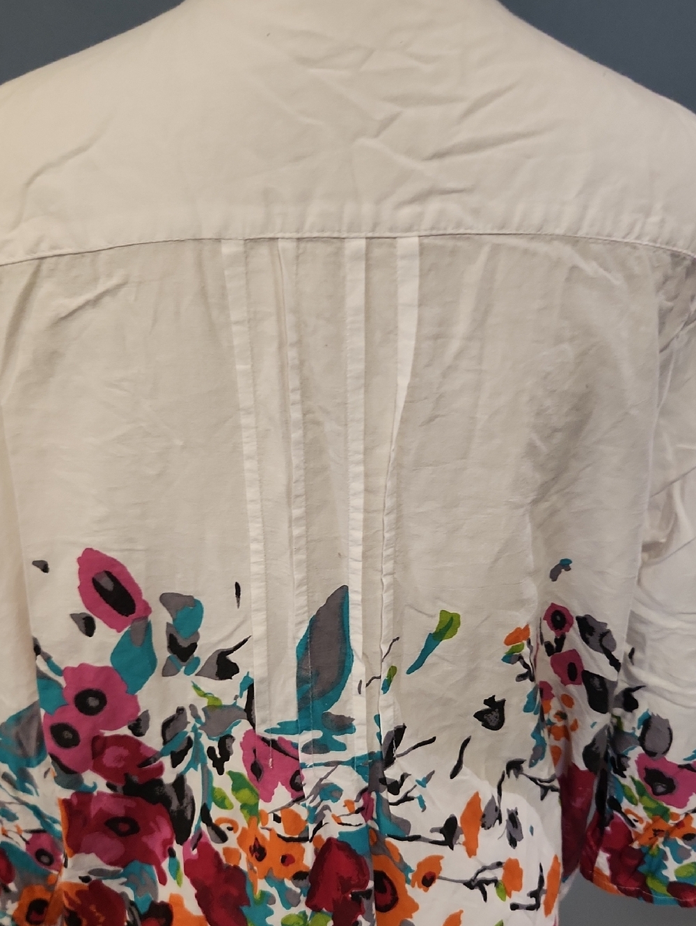 Collection Ect. Floral Button Down 100% Cotton 3/4 Sleeves Blouse Feminine Boho - Picture 6 of 9